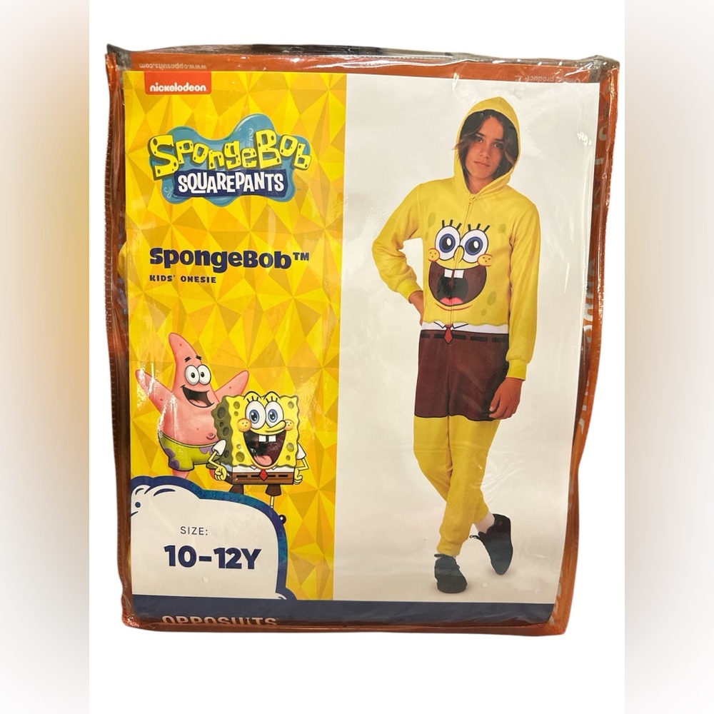 Spongebob SquarePants Youth Onesie Bodysuit W/Hood Halloween/Cosplay/Costume NWT
